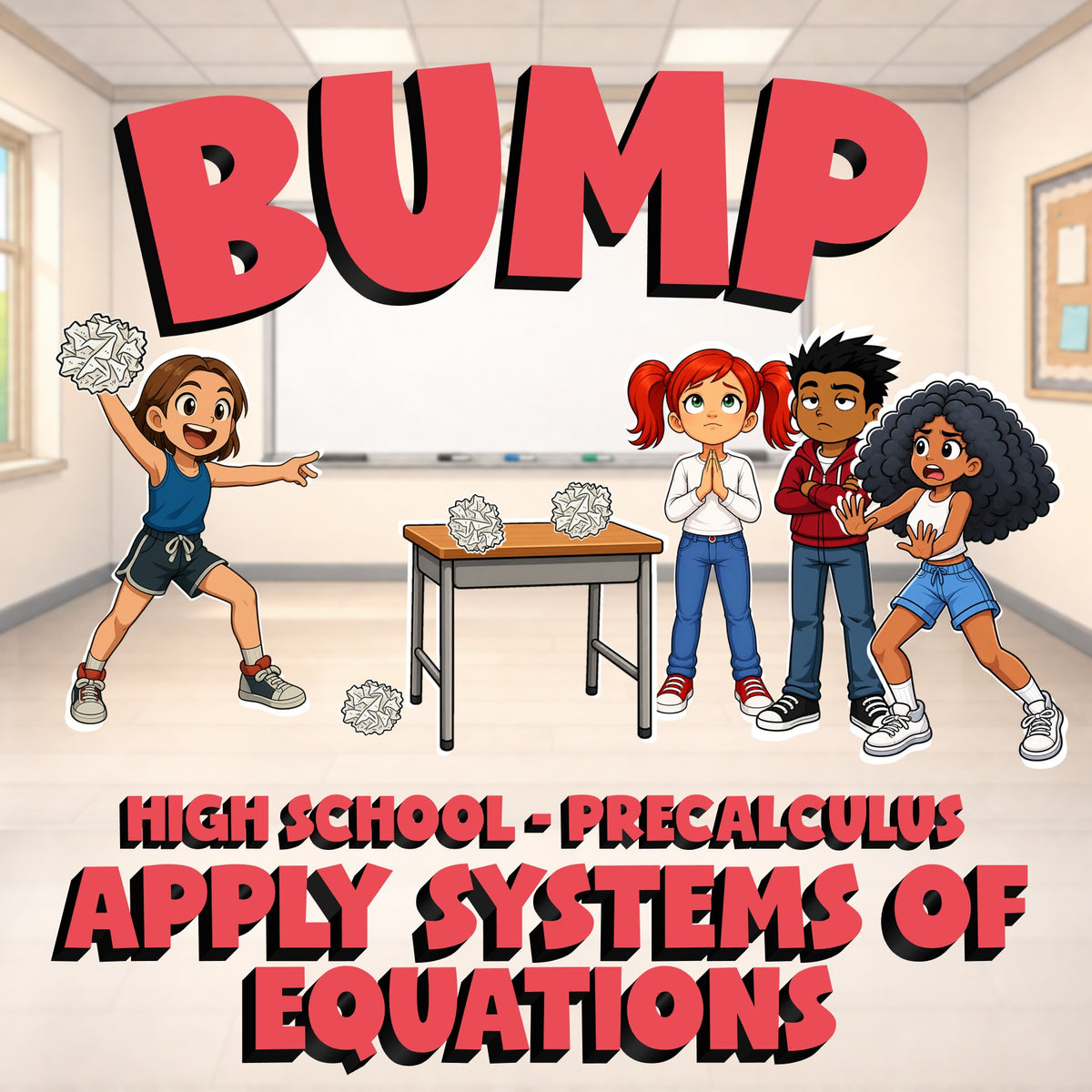 Apply Systems of Equations BUMP Math Game - No Prep PreCalculus Review Activity