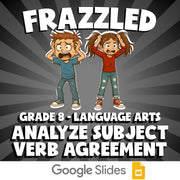 Analyze Subject Verb Agreement FRAZZLED ELA Game - No Prep Grade 8 Review