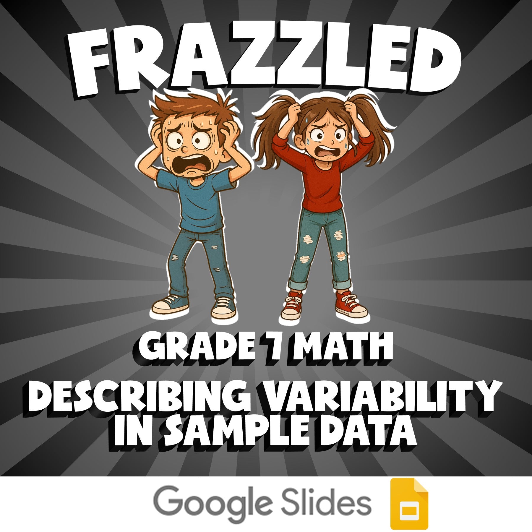 Describing Variability in Sample Data FRAZZLED Math Game - No Prep Grade 7