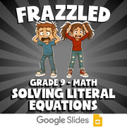 Solving Literal Equations FRAZZLED Math Game - No Prep Grade 9 Review Activity