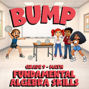 Fundamental Algebra Skills BUMP Math Game - No Prep Grade 9 Review Activity