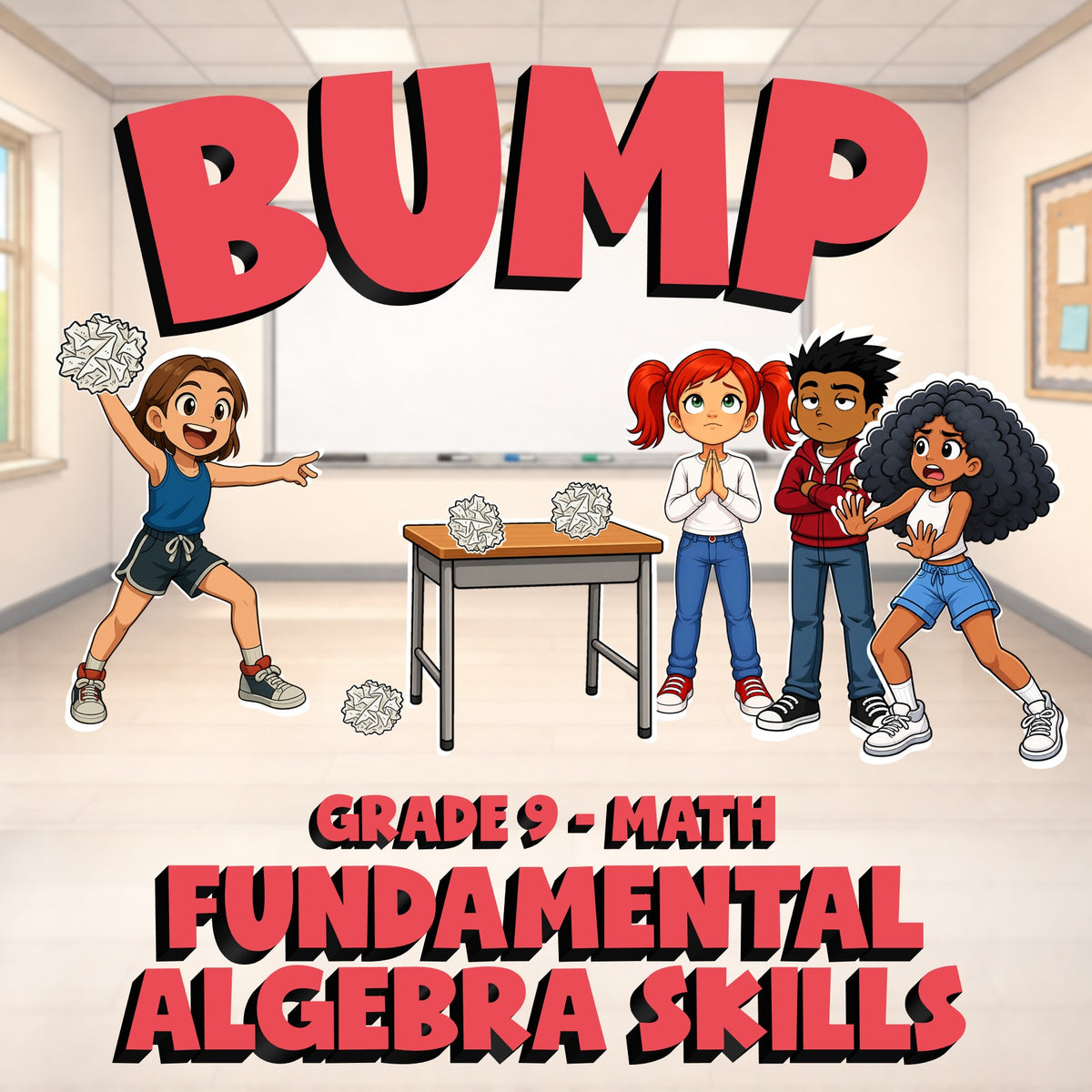 Fundamental Algebra Skills BUMP Math Game - No Prep Grade 9 Review Activity