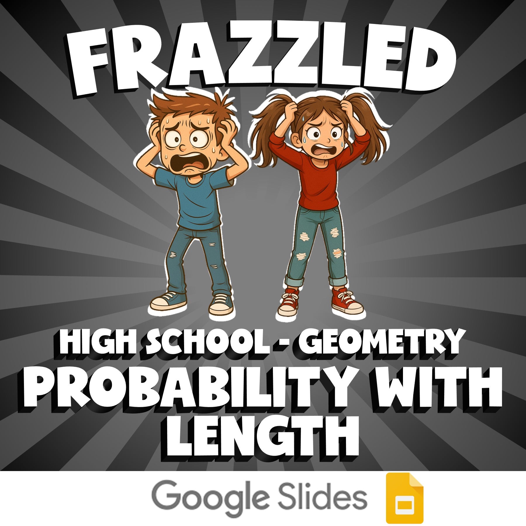 Probability with Length FRAZZLED Math Game - No Prep Geometry Review Activity