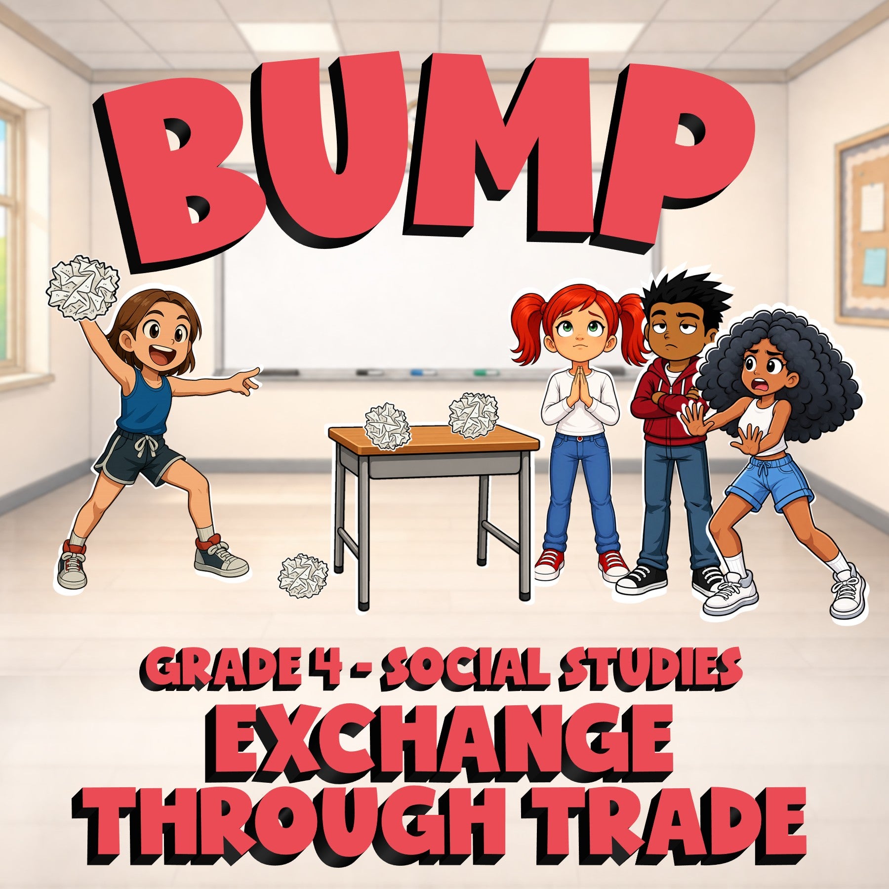 Exchange Through Trade BUMP Socials Game - No Prep Grade 4 Review Activity