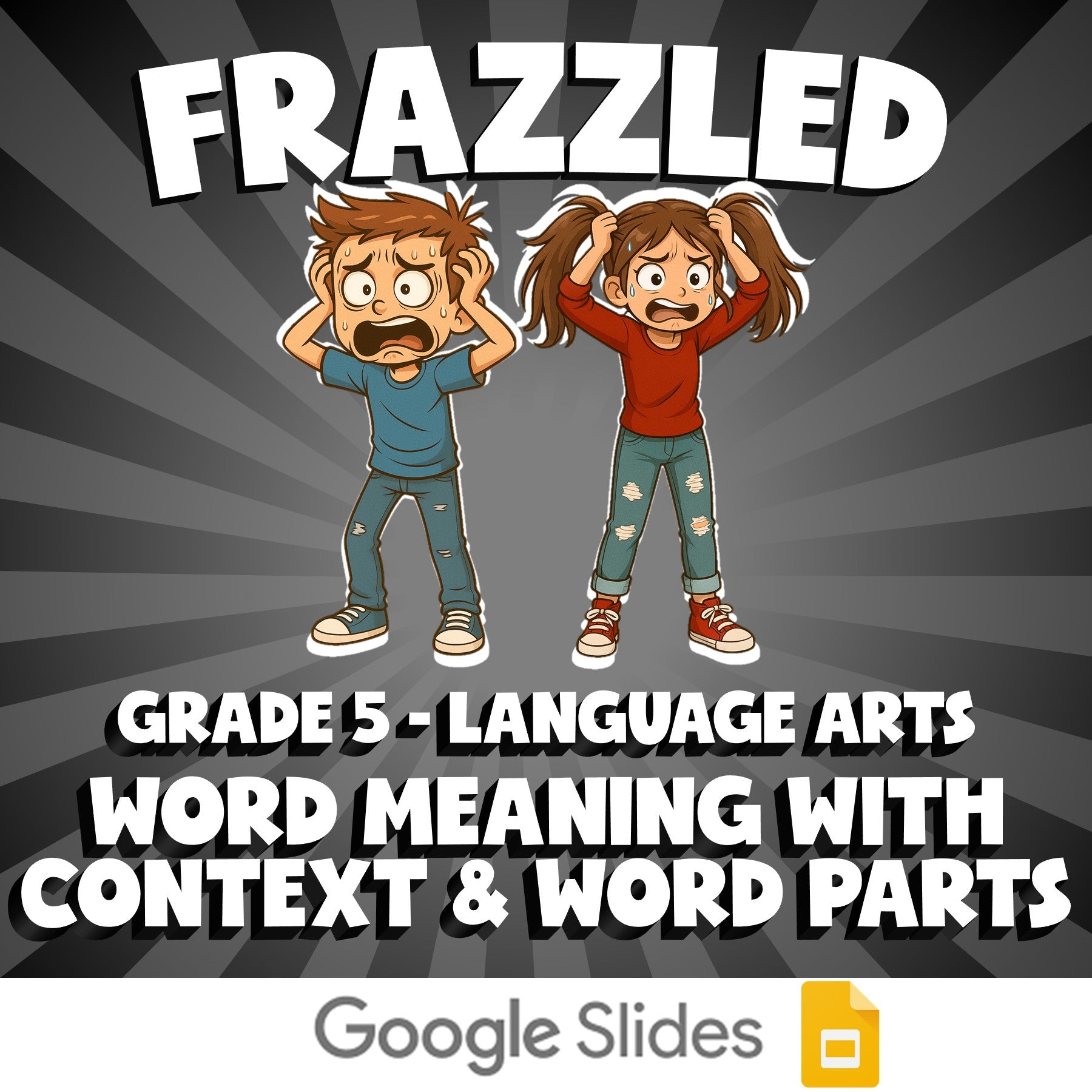 Word Meaning with Context & Word Parts FRAZZLED ELA Game - No Prep Grade 5