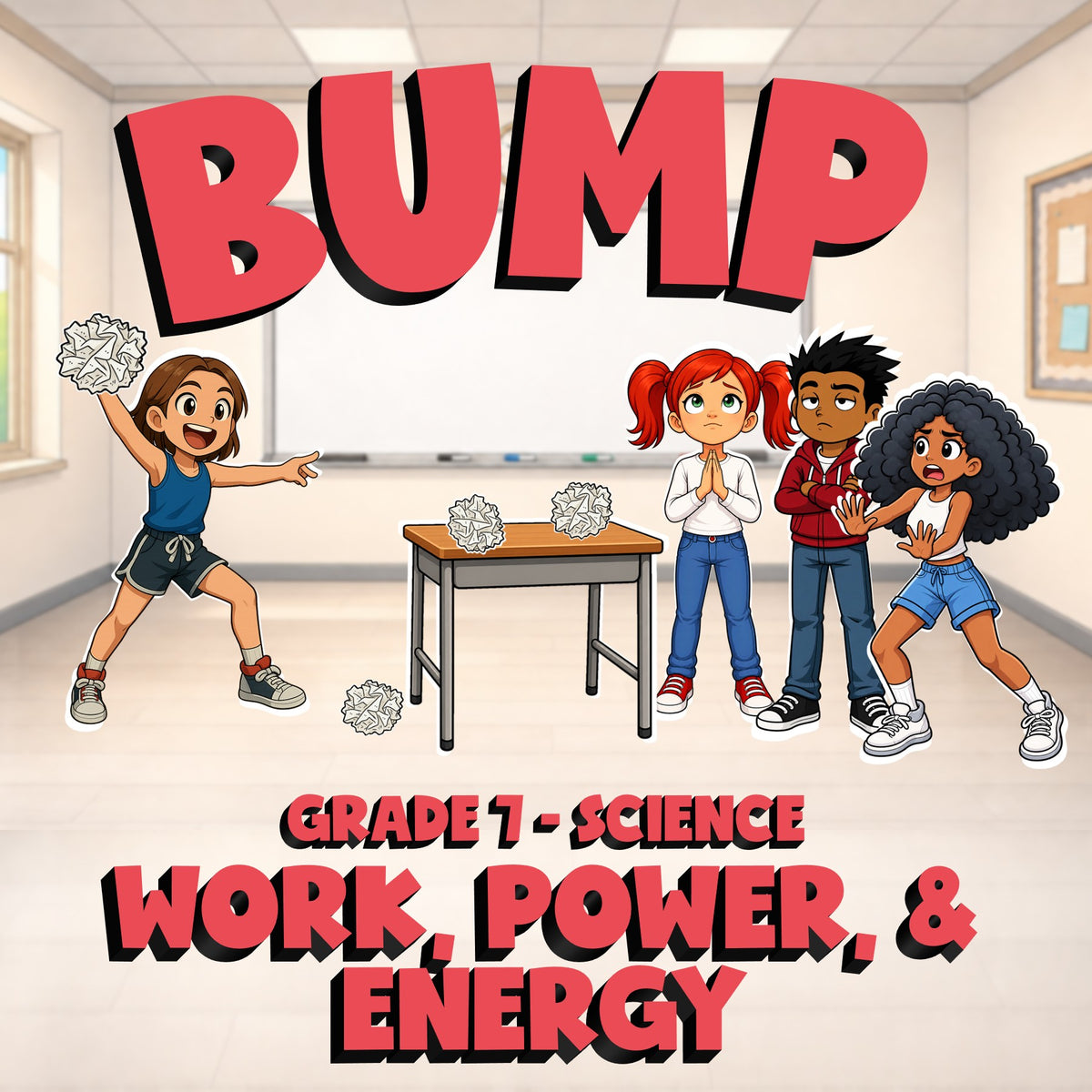 Work, Power, & Energy BUMP Science Game - No Prep Grade 7 Review Activity