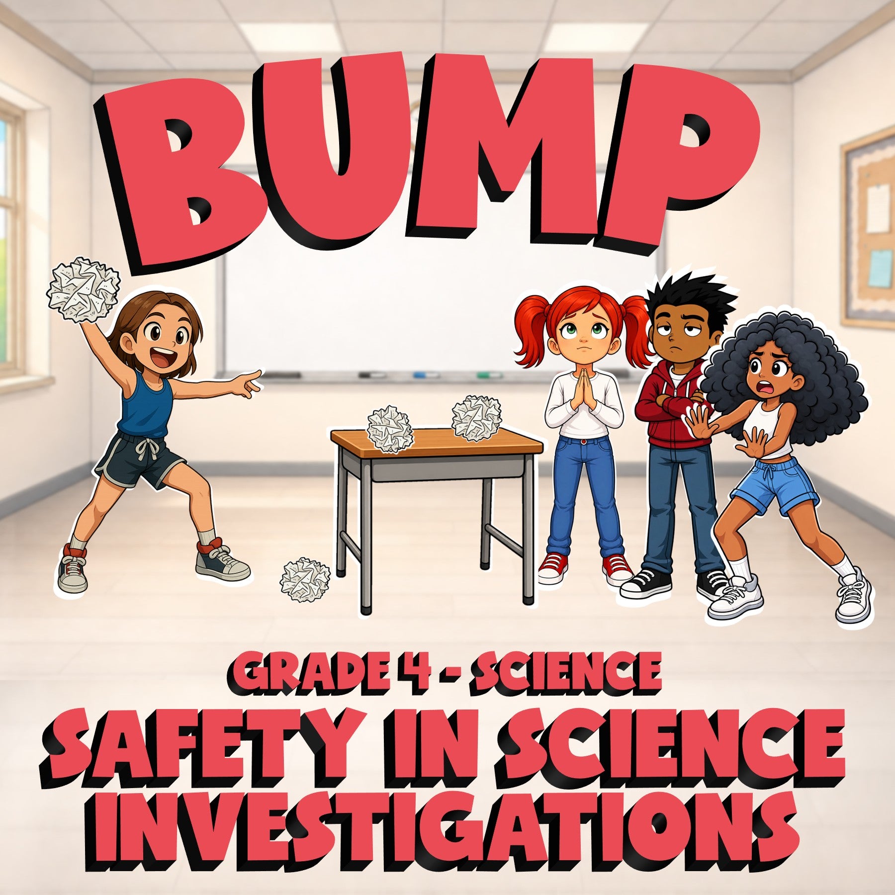Safety in Science Investigations BUMP Science Game - No Prep Grade 4 Review