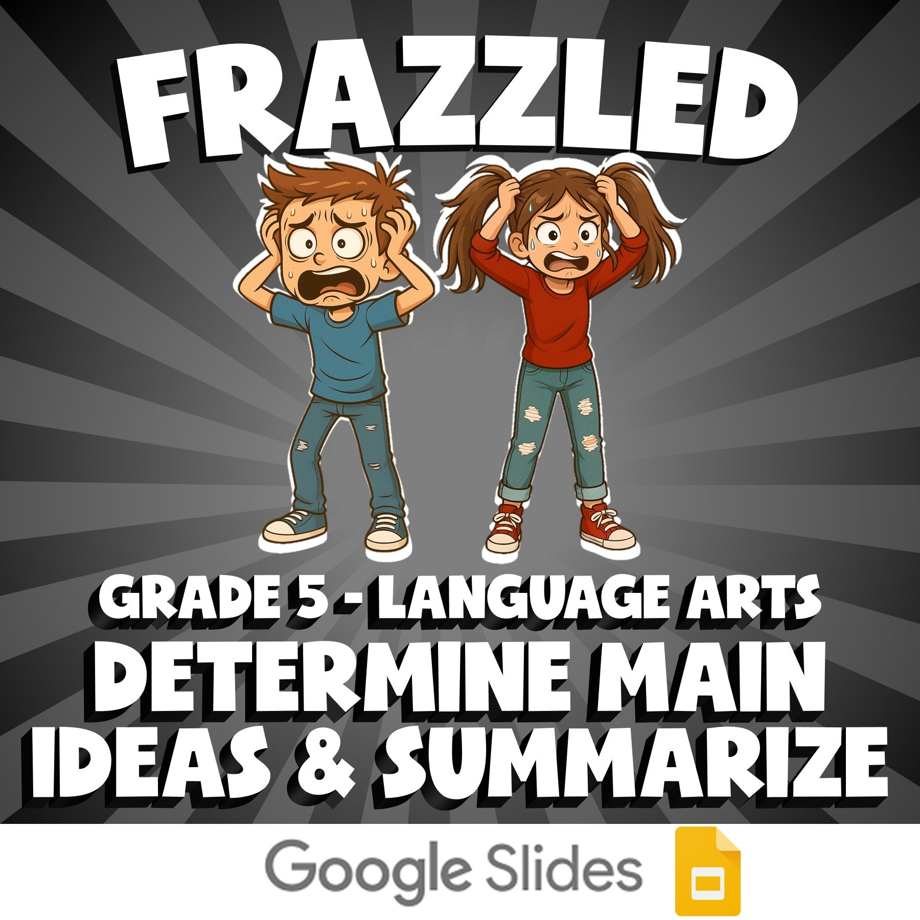 Determine Main Ideas & Summarize FRAZZLED ELA Game - No Prep Grade 5 Review