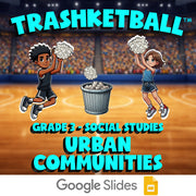 Urban Communities TRASHKETBALL Socials Game - No Prep Grade 3 Review Activity