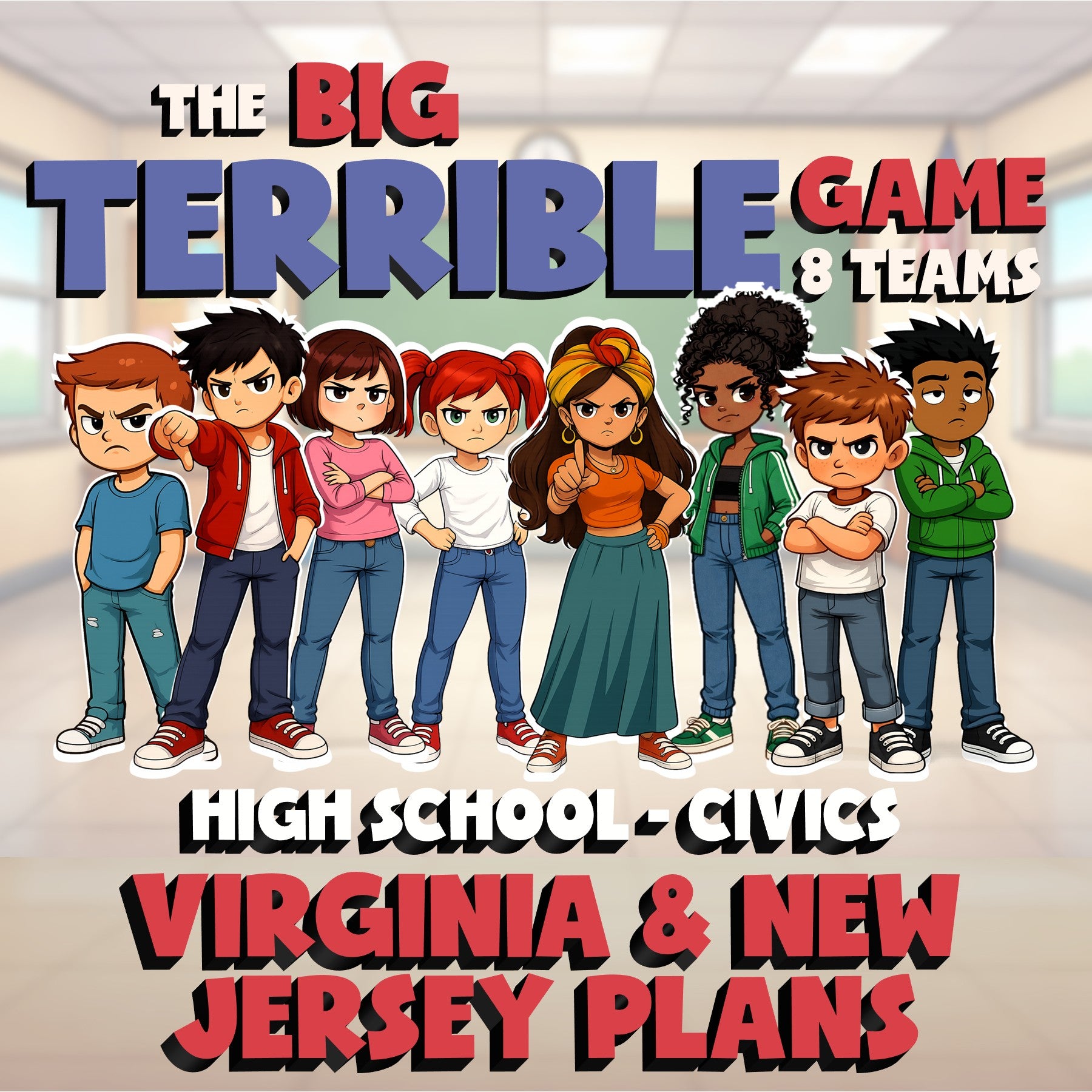Virginia & New Jersey Plans BIG TERRIBLE GAME - No Prep Civics Review Activity