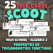 Properties of Trigonometric Functions SCOOT TASK CARDS Math Game - Algebra 2