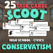 Conservatism SCOOT TASK CARDS Civics Game - No Prep Review Activity