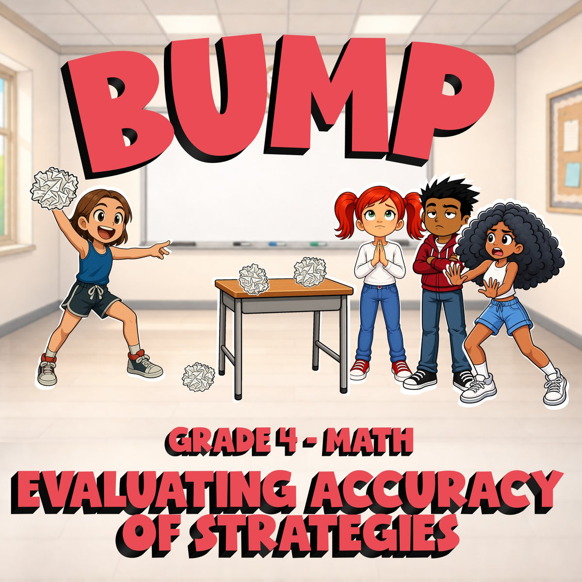 Evaluating Accuracy of Strategies BUMP Math Game - No Prep Grade 4 Review