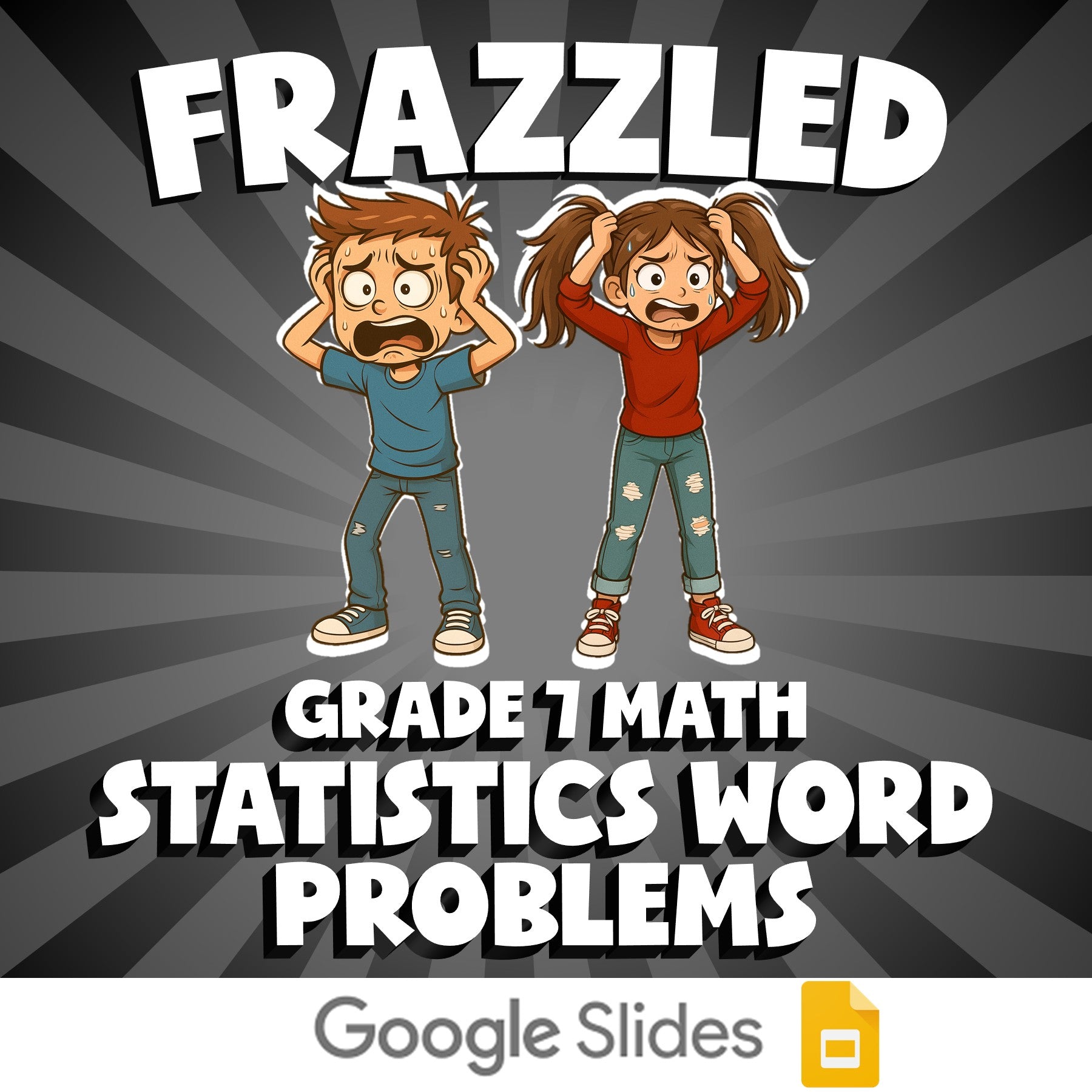 Statistics Word Problems FRAZZLED Math Game - No Prep Grade 7 Review Activity