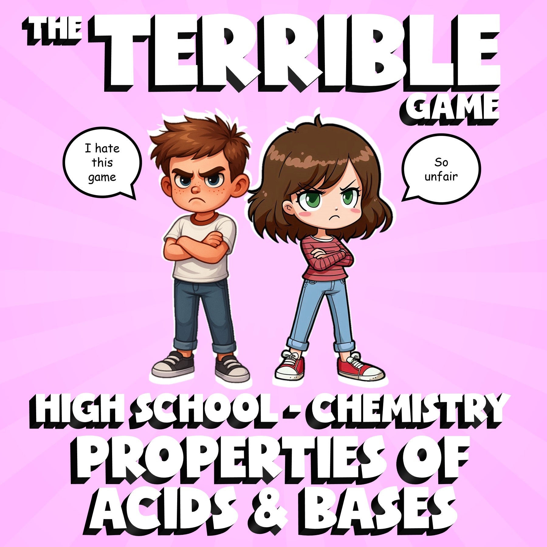 Properties of Acids & Bases THE TERRIBLE GAME - No Prep Chemistry Science Review