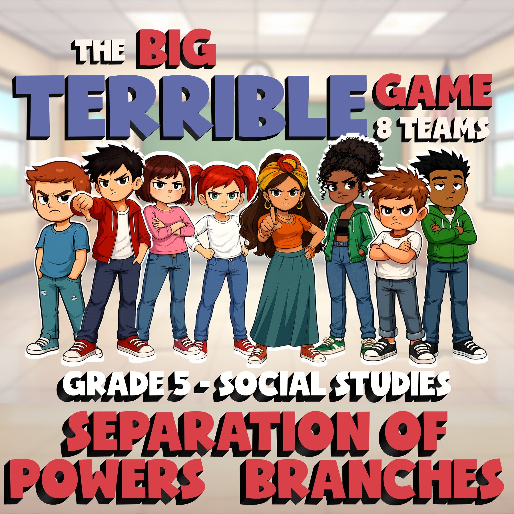 Separation of Powers   Branches BIG TERRIBLE GAME - Grade 5 Socials Review