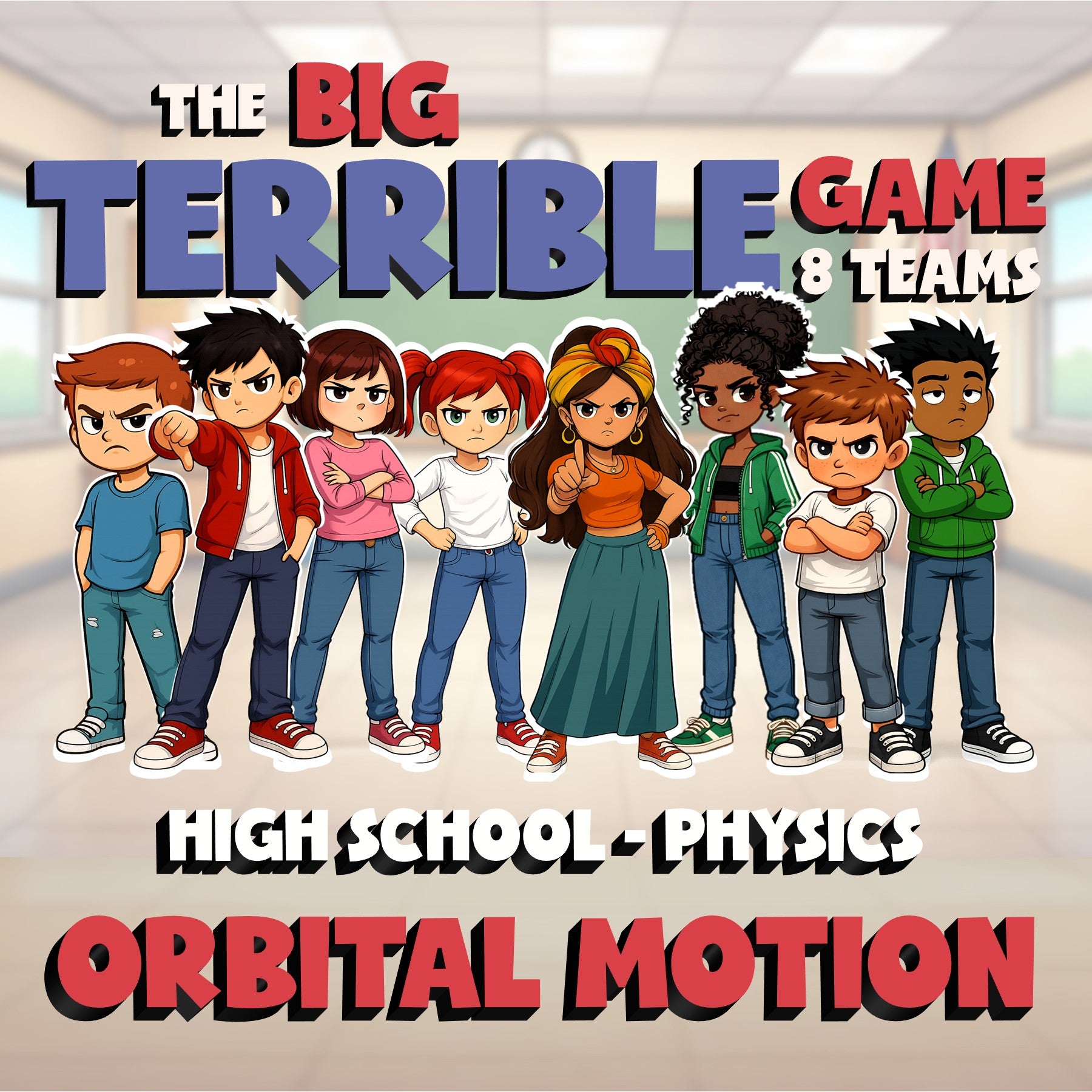 Orbital Motion BIG TERRIBLE GAME - No Prep Physics Science Review Activity