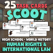 Human Rights & International Law SCOOT TASK CARDS Game - No Prep World History