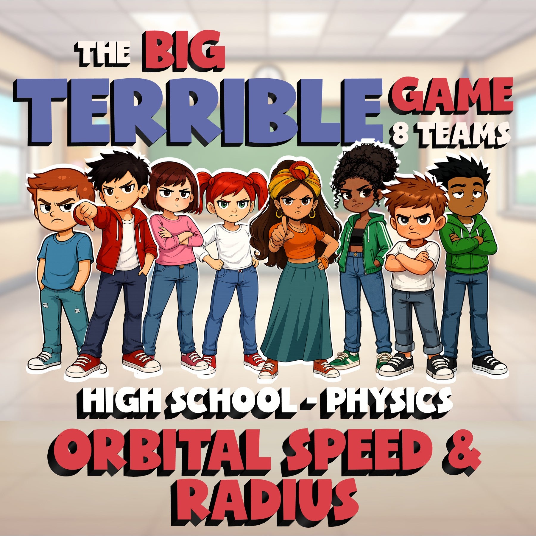 Orbital Speed & Radius BIG TERRIBLE GAME - No Prep Physics Science Review