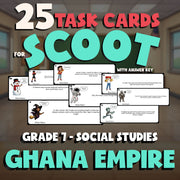 Ghana Empire SCOOT TASK CARDS Socials Game - No Prep Grade 7 Review Activity