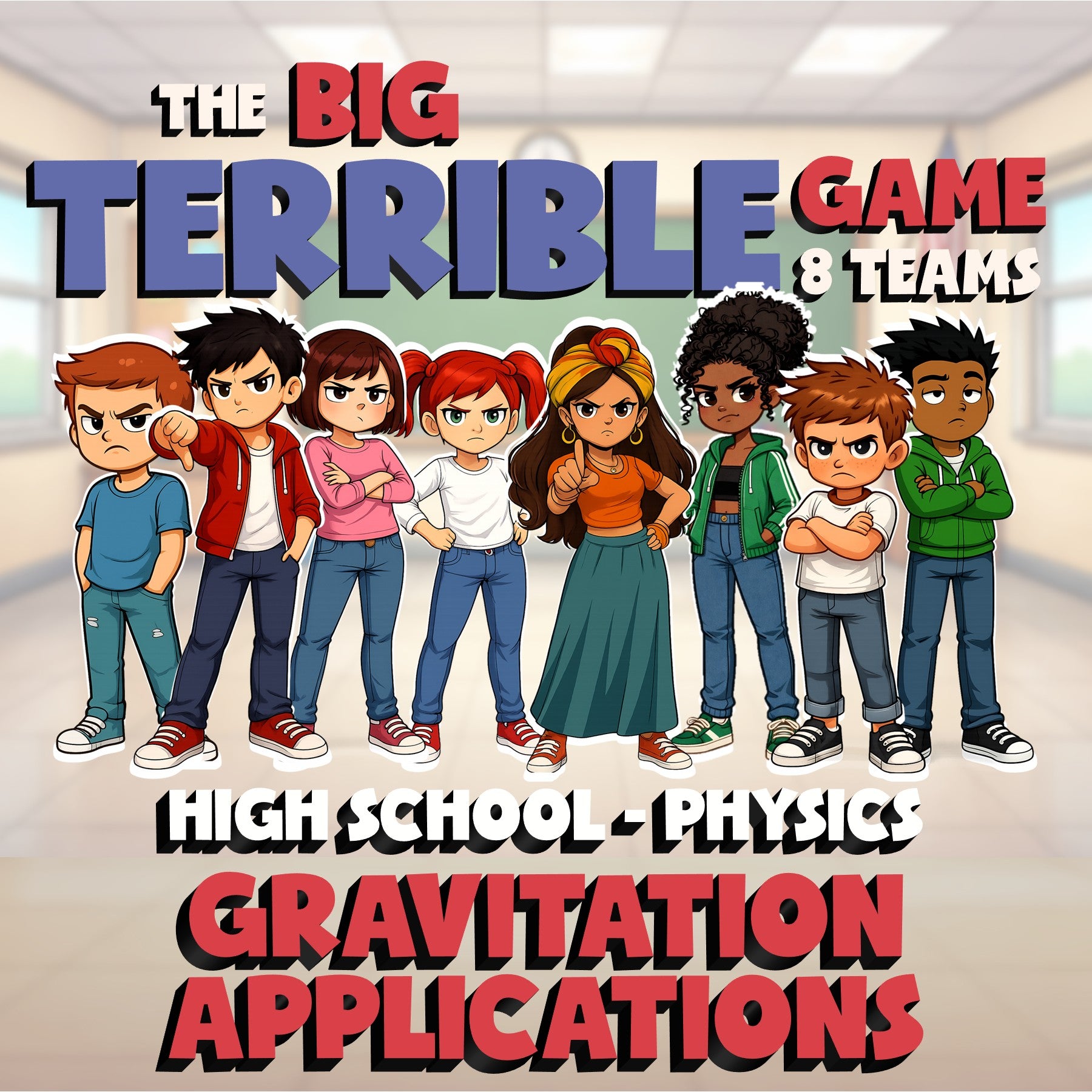 Gravitation Applications BIG TERRIBLE GAME - No Prep Physics Science Review