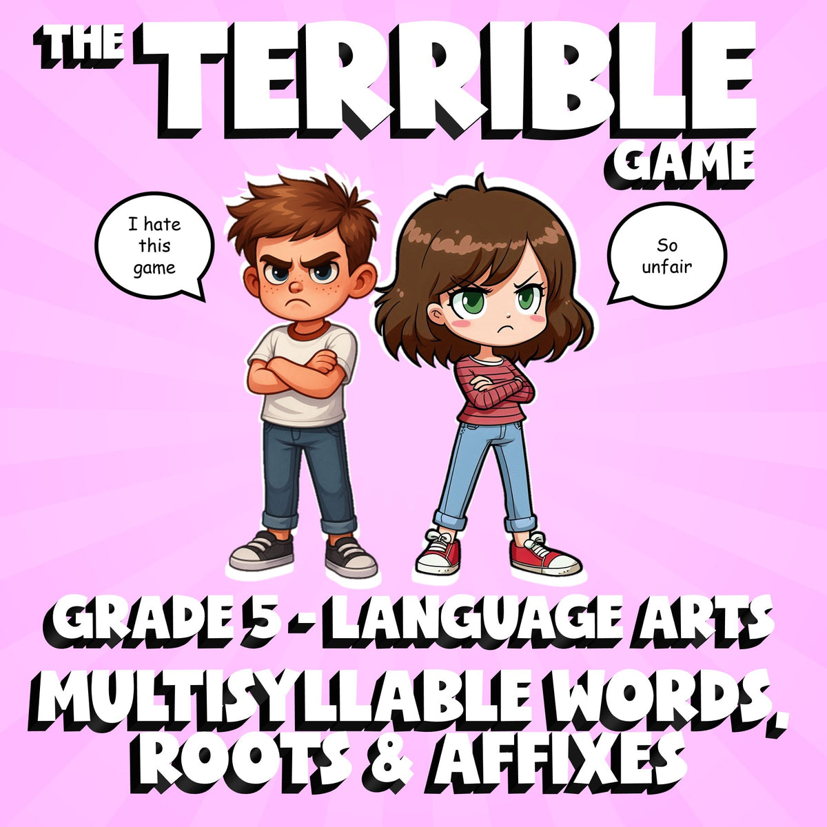 Multisyllable Words, Roots & Affixes THE TERRIBLE GAME - Grade 5 ELA Review