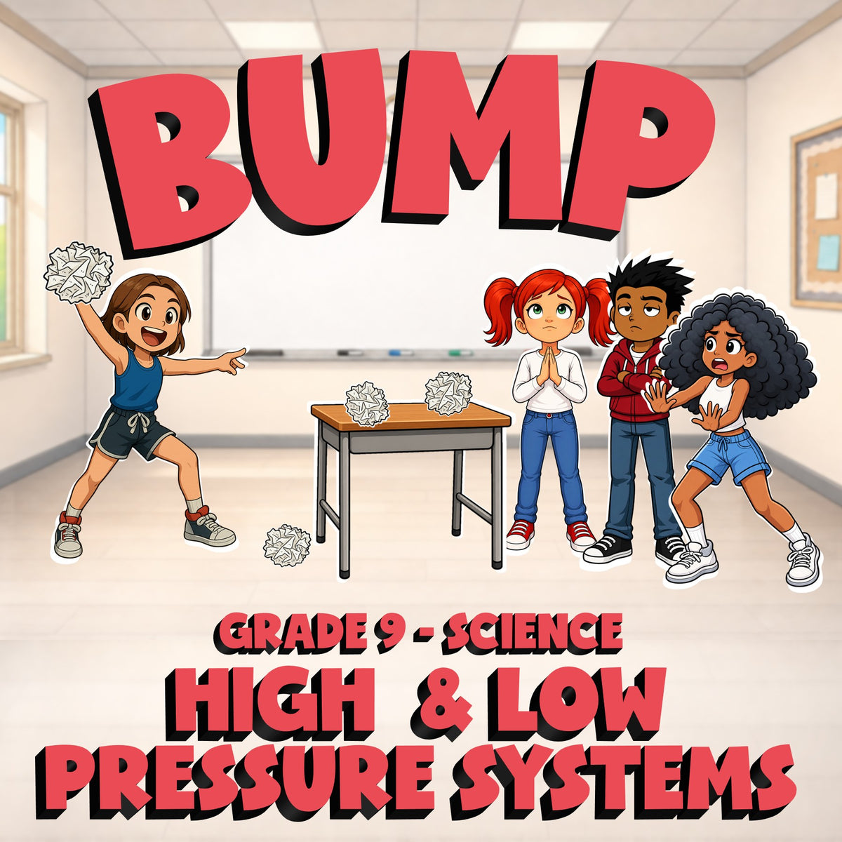 High  & Low Pressure Systems BUMP Science Game - No Prep Grade 9 Review Activity