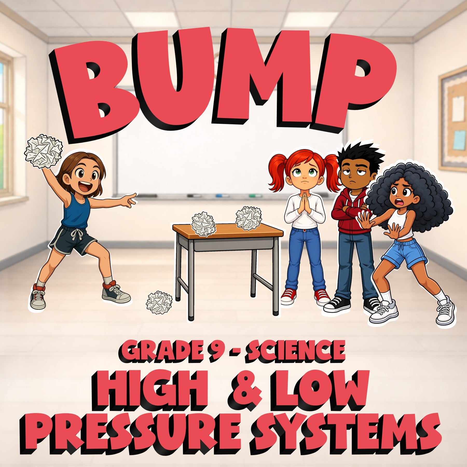 High  & Low Pressure Systems BUMP Science Game - No Prep Grade 9 Review Activity