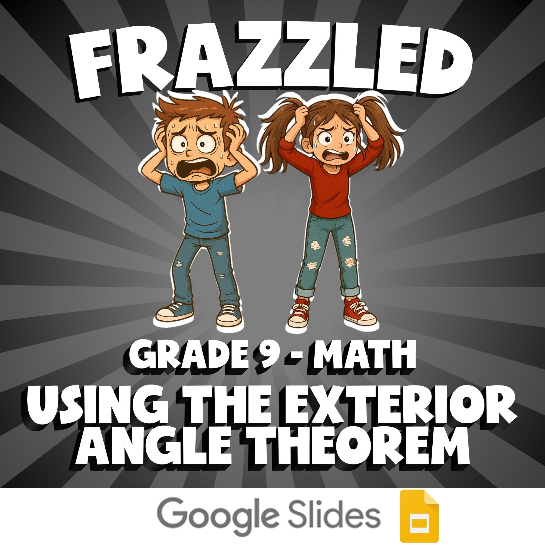 Using the Exterior Angle Theorem FRAZZLED Math Game - No Prep Grade 9 Review