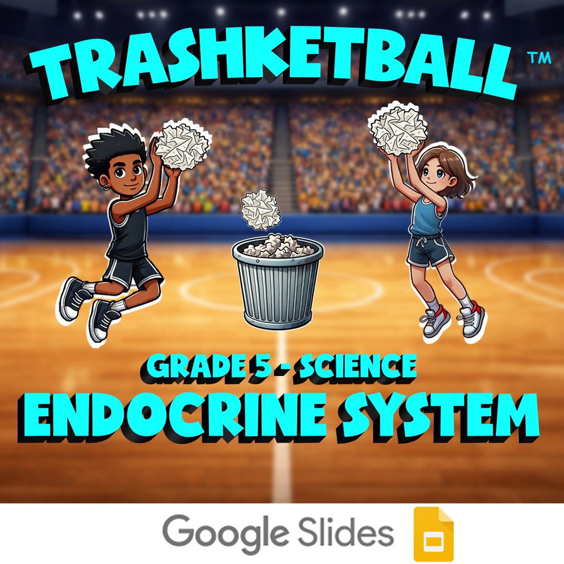Endocrine System TRASHKETBALL Science Game - No Prep Grade 5 Review Activity