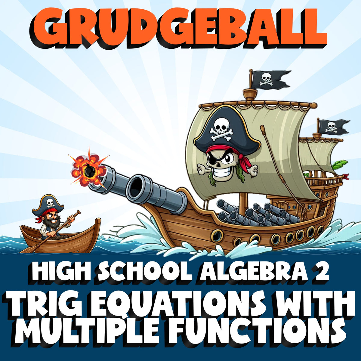 Trig Equations with Multiple Functions GRUDGEBALL Math Game - No Prep Algebra 2
