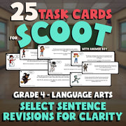 Select Sentence Revisions for Clarity SCOOT TASK CARDS ELA Game - Grade 4