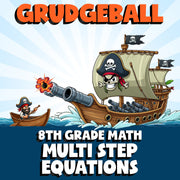 Multi Step Equations GRUDGEBALL Math Game - No Prep Grade 8 Review Activity