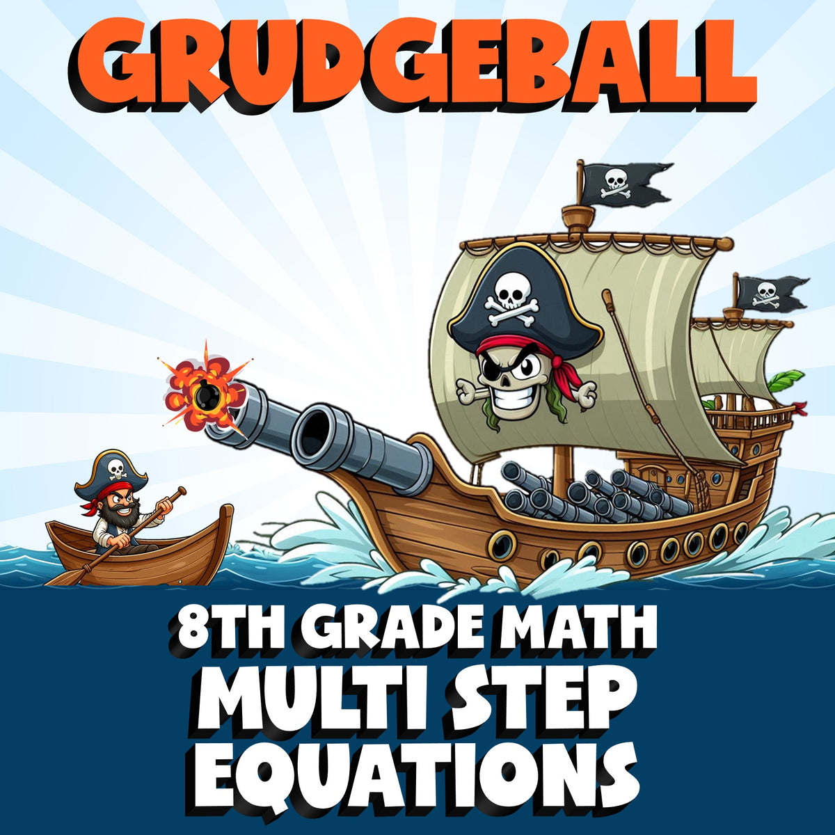 Multi Step Equations GRUDGEBALL Math Game - No Prep Grade 8 Review Activity