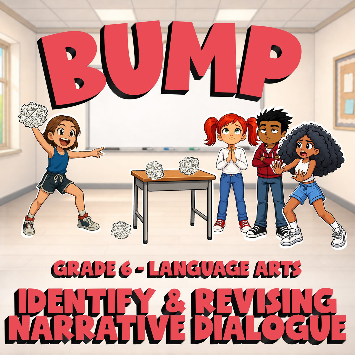 Identify & Revising Narrative Dialogue BUMP ELA Game - No Prep Grade 6 Review