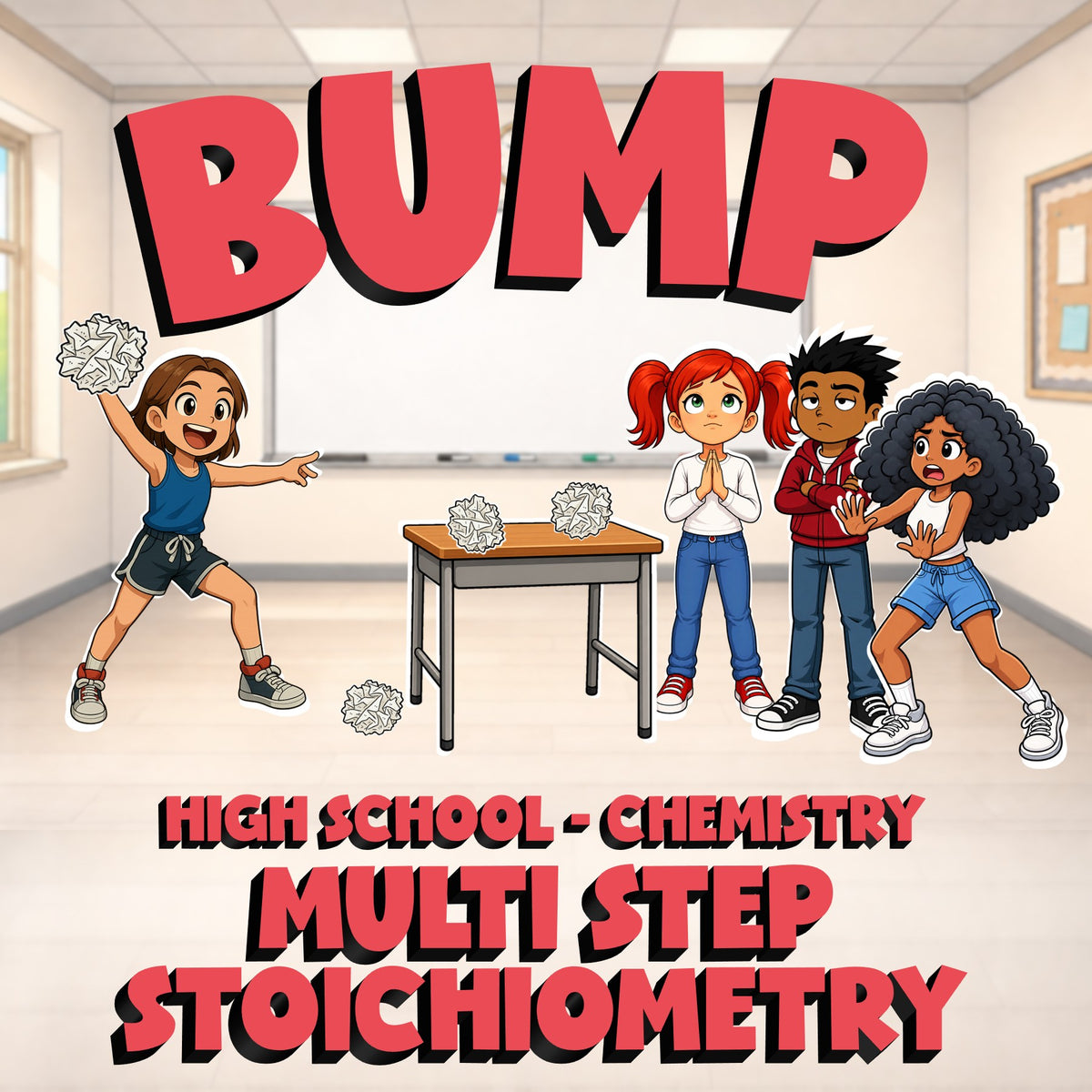 Multi Step Stoichiometry BUMP Science Game - No Prep Chemistry Review Activity