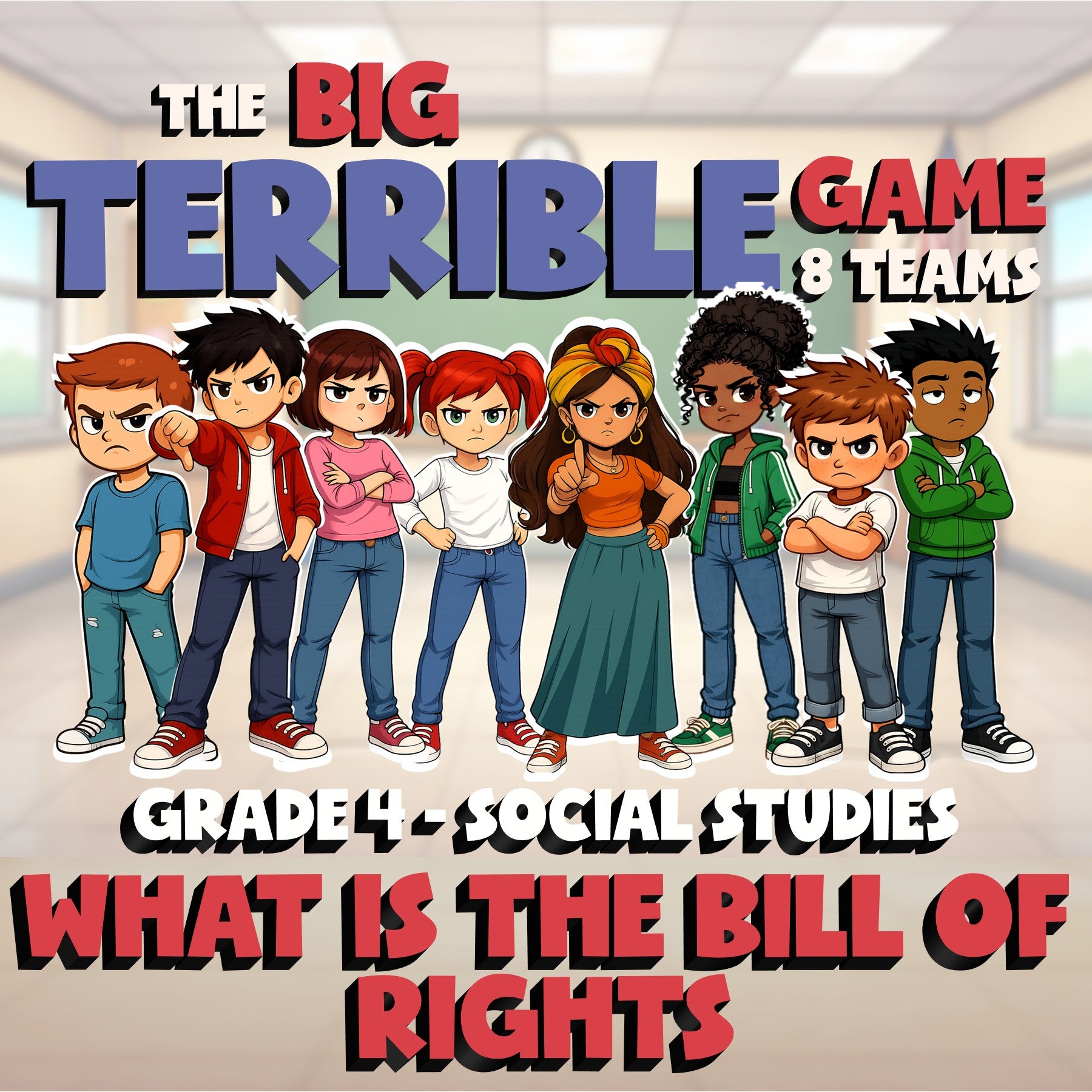 What Is the Bill of Rights BIG TERRIBLE GAME - No Prep Grade 4 Socials Review