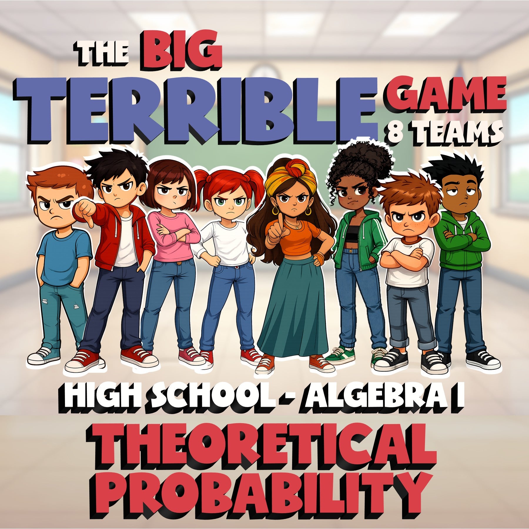 Theoretical Probability BIG TERRIBLE GAME - No Prep Algebra 1 Math Review