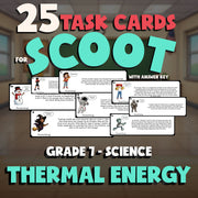 Thermal Energy SCOOT TASK CARDS Science Game - No Prep Grade 7 Review Activity