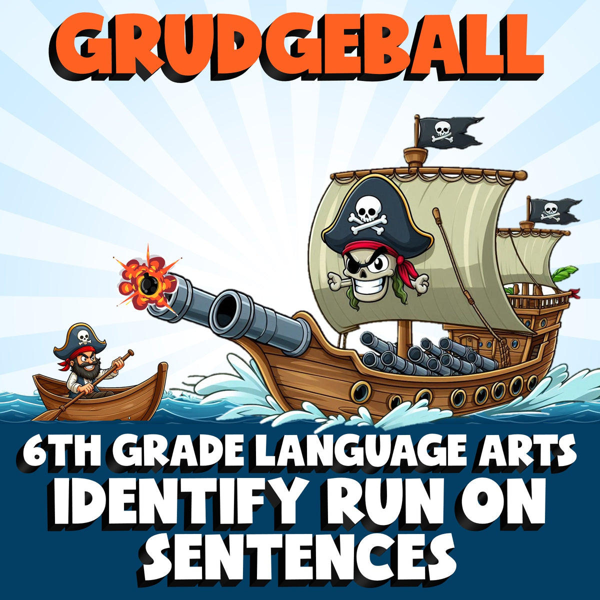 Identify Run On Sentences GRUDGEBALL ELA Game - No Prep Grade 6 Review Activity