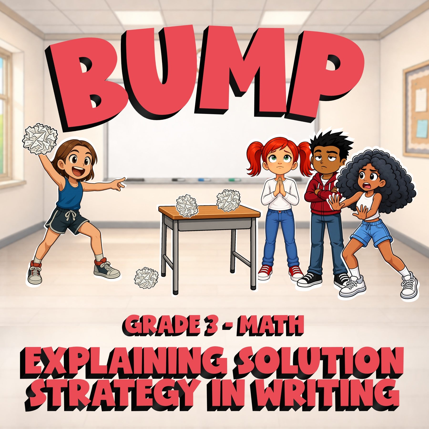 Explaining Solution Strategy in Writing BUMP Math Game - No Prep Grade 3 Review