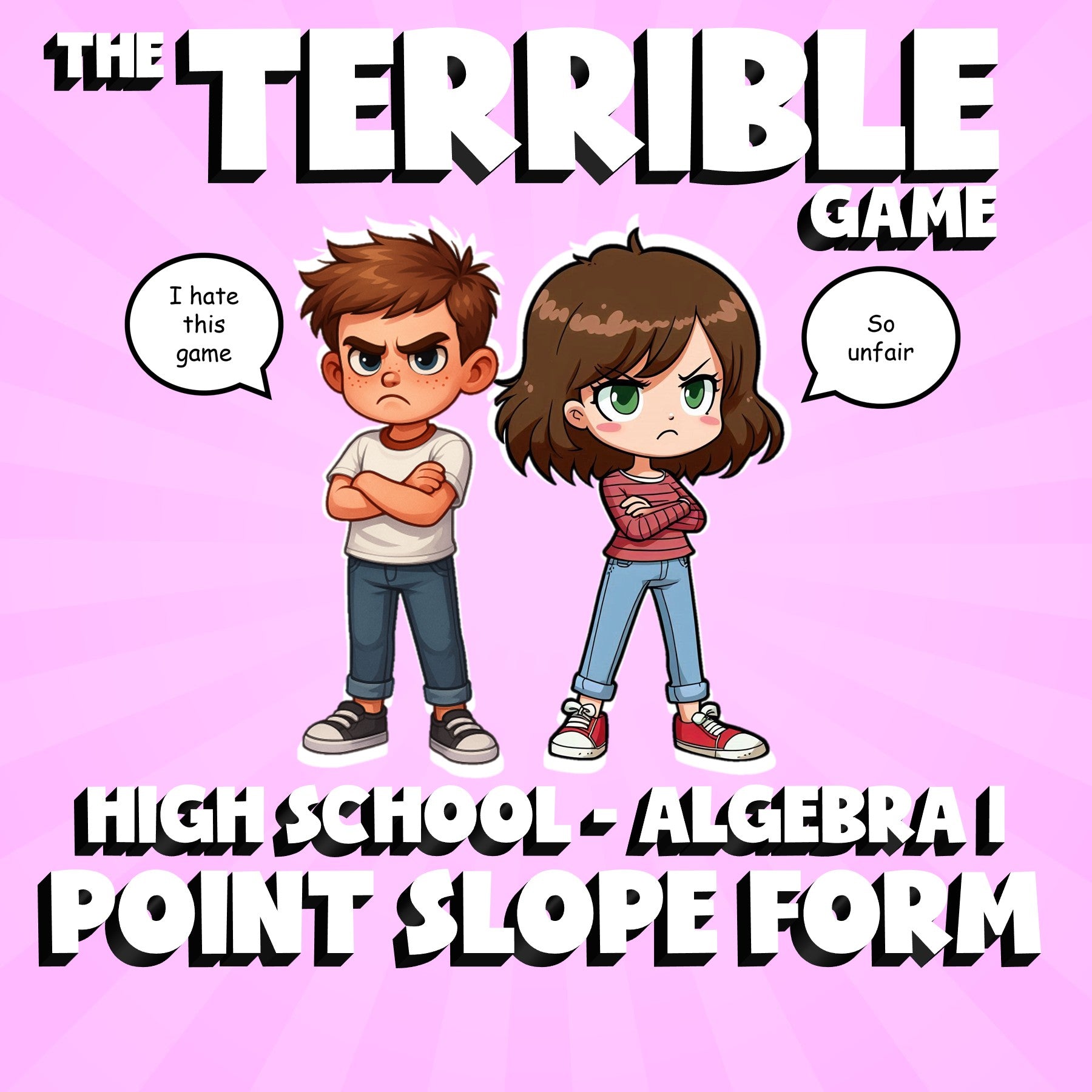Point Slope Form THE TERRIBLE GAME - No Prep Algebra 1 Math Review Activity