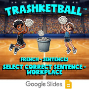 Select Correct Sentence - Workplace TRASHKETBALL French Game - No Prep Exercise