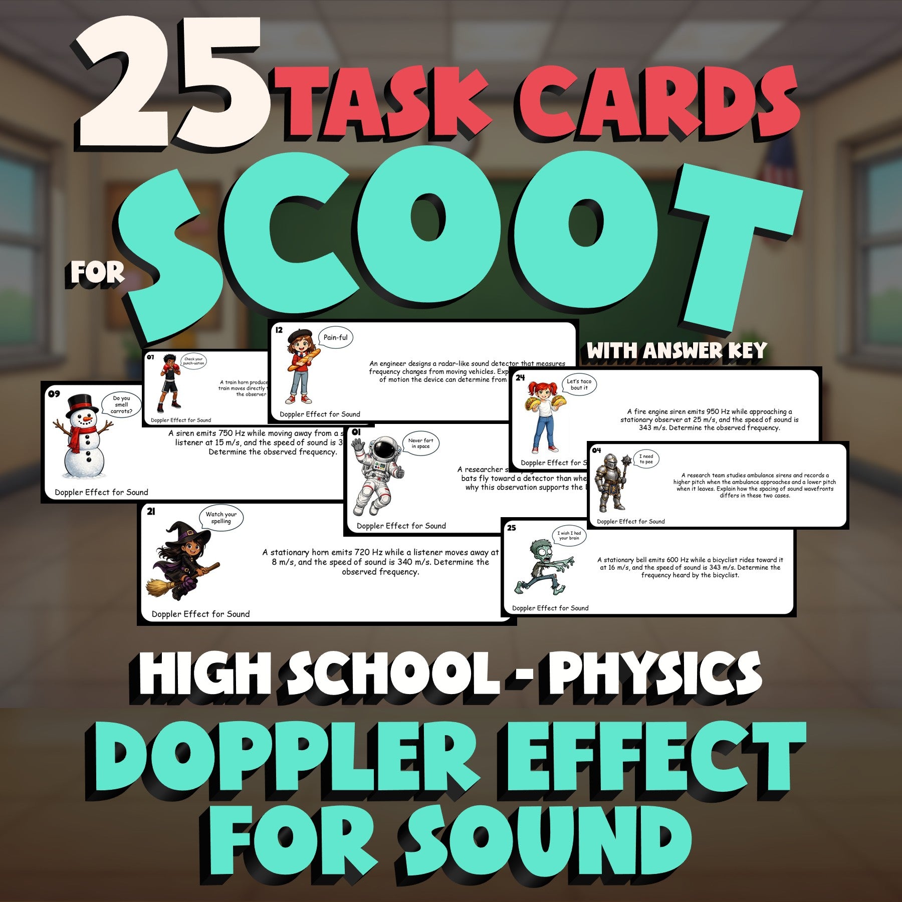 Doppler Effect for Sound SCOOT TASK CARDS Science Game - No Prep Physics Review