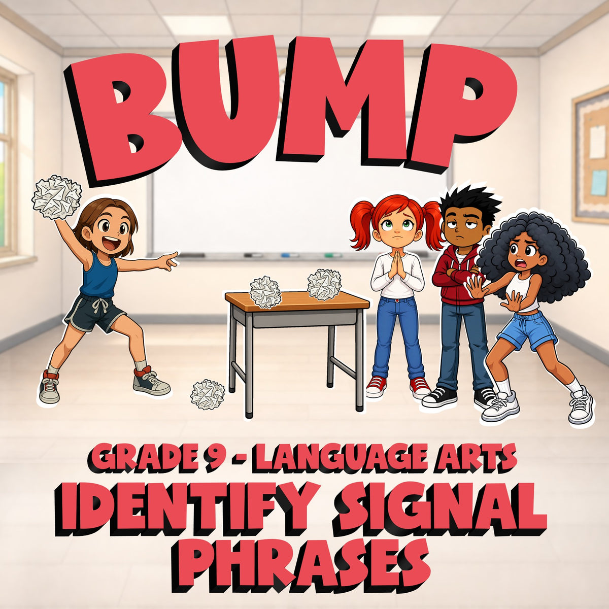 Identify Signal Phrases BUMP ELA Game - No Prep Grade 9 Review Activity