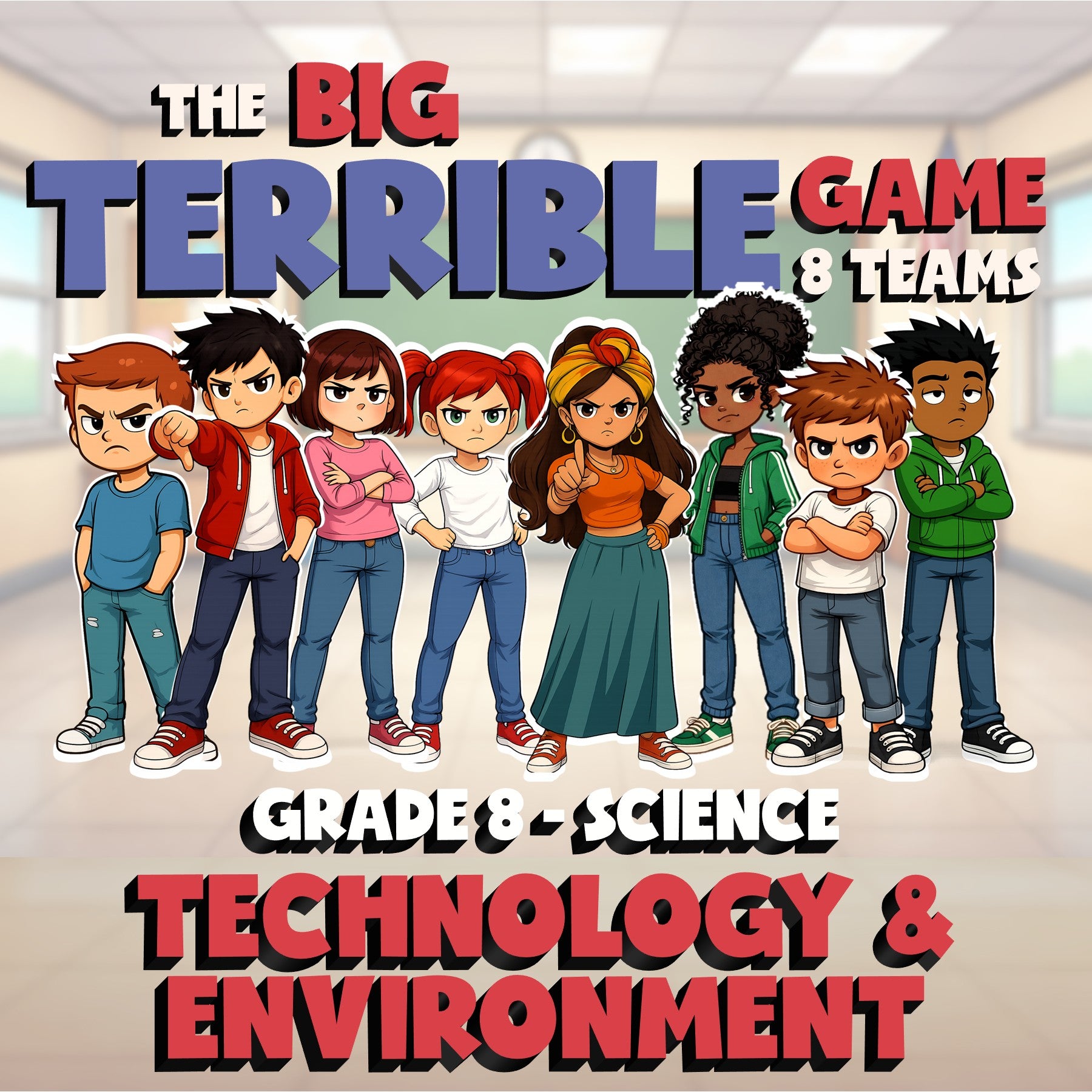Technology & Environment BIG TERRIBLE GAME - No Prep Grade 8 Science Review