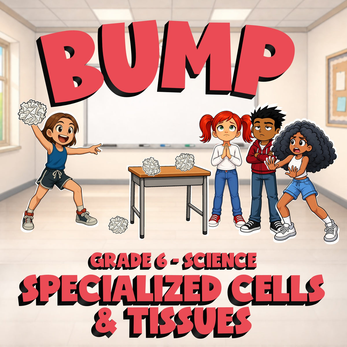 Specialized Cells & Tissues BUMP Science Game - No Prep Grade 6 Review Activity