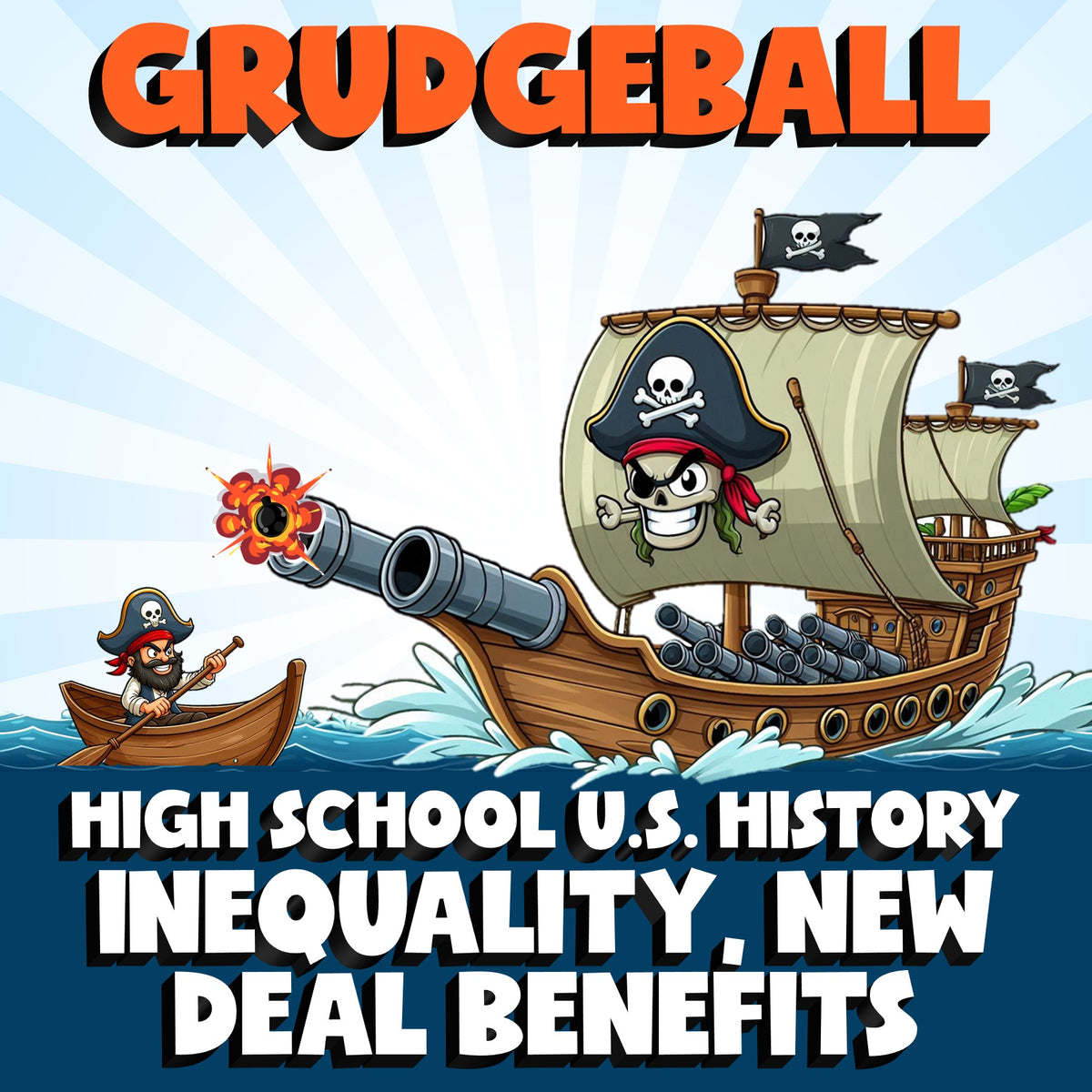 Inequality, New Deal Benefits GRUDGEBALL U.S. History Game - No Prep Review