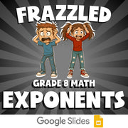 Exponents FRAZZLED Math Game - No Prep Grade 8 Review Activity