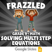 Solving Multi Step Equations FRAZZLED Math Game - No Prep Grade 9 Review